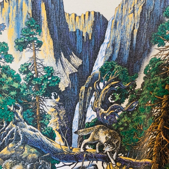 Vintage Crop Top Large Wolf Theme Wolves Reno Nevada - Picture 7 of 16